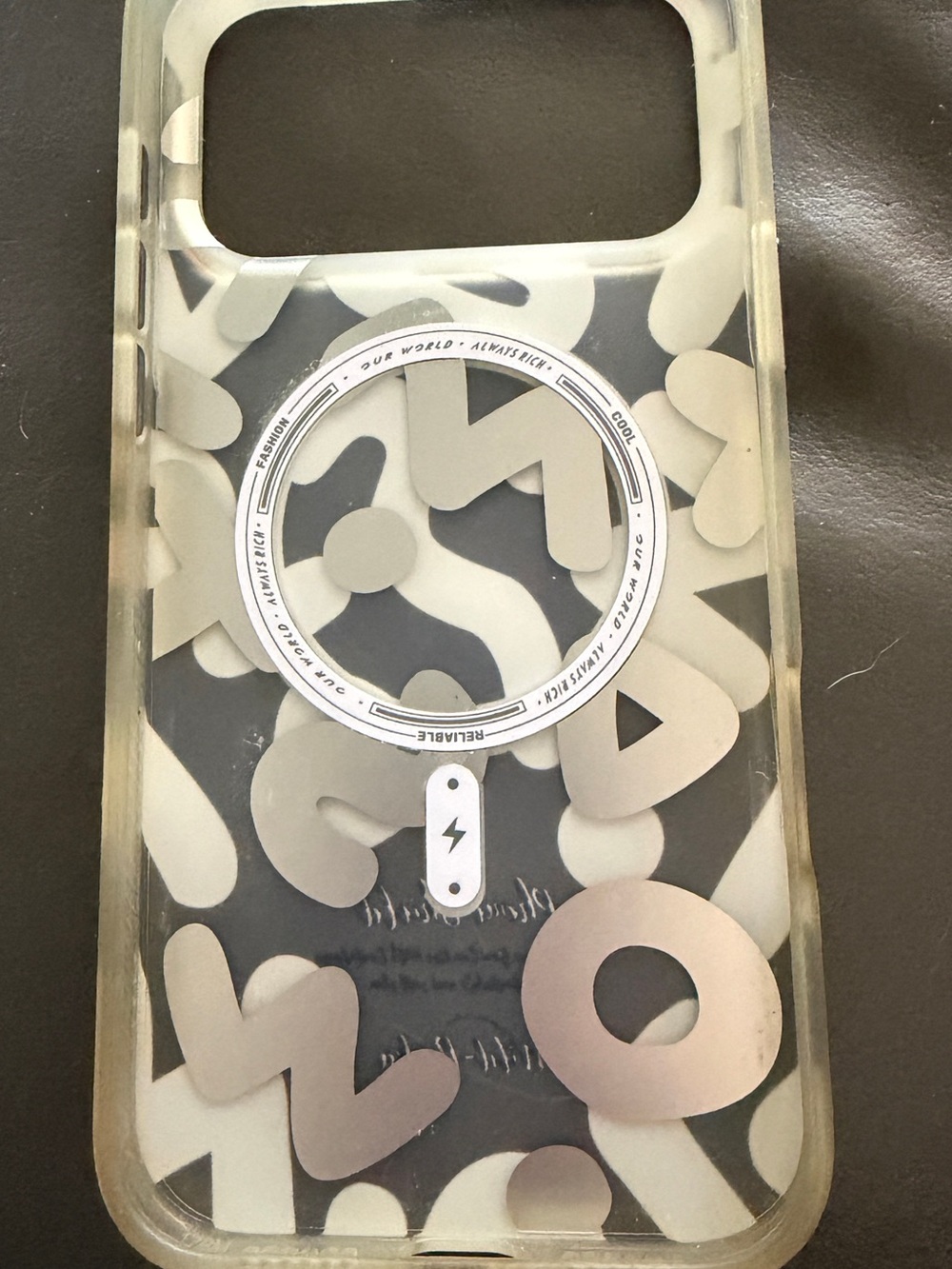 Abstract Pattern Phone Case - White & Orange - Picture 3 of 3